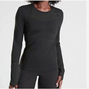 NWT Athleta Eclipse Long Sleeve - Black - Size Medium